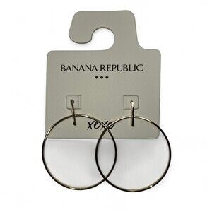 Banana Republic Gold Hoop Earrings Large Thin Hoop Minimalist NWT